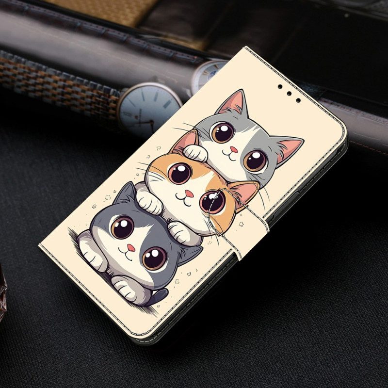 Läderfodral Samsung Galaxy S26 Telefonfodral Staplade Katter