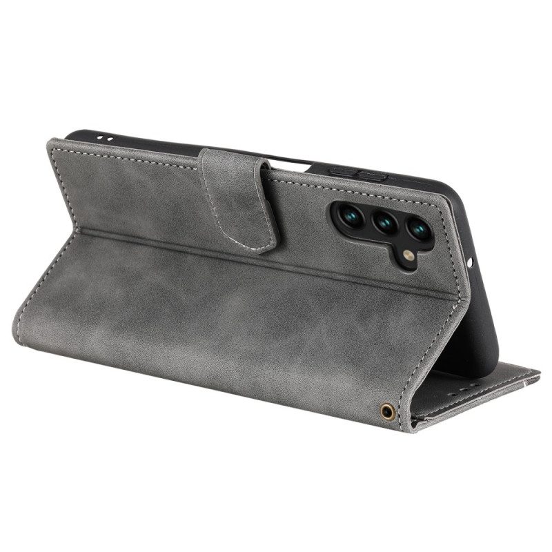 Läderfodral Samsung Galaxy S26 Telefonfodral Tvåfärgad Med Rem