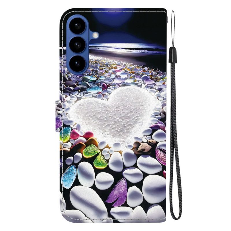 Läderfodral Samsung Galaxy S26 Telefonfodral Vitt Hjärta