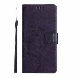 Läderfodral Samsung Galaxy S26 Ultra Telefonfodral Fjäril Och Blommor