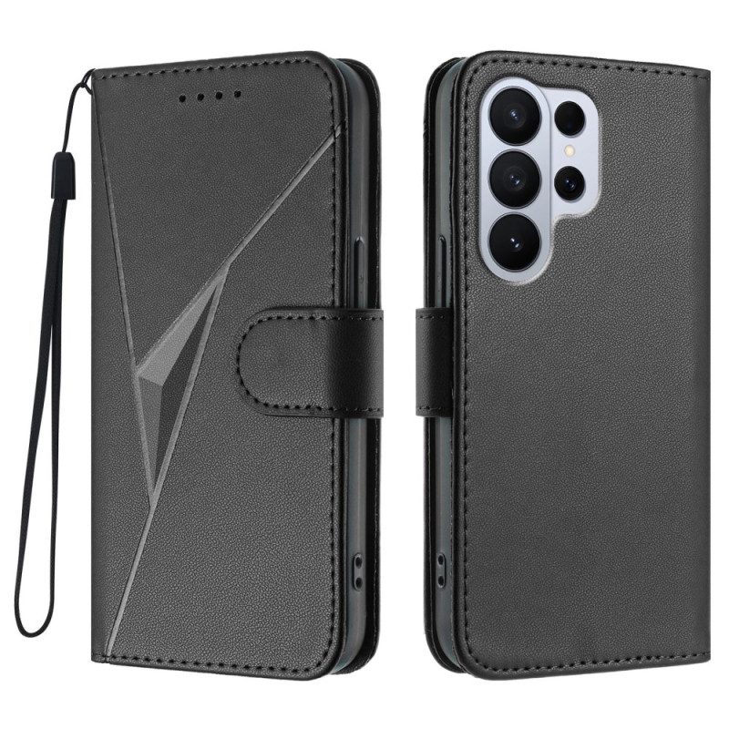 Läderfodral Samsung Galaxy S26 Ultra Telefonfodral Triangelmönster
