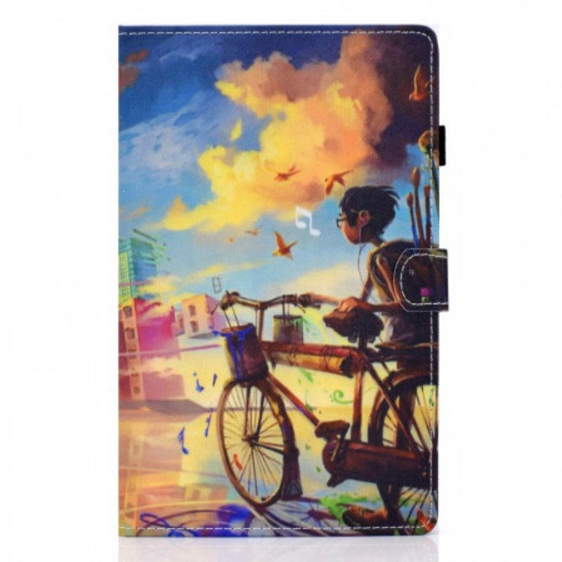 Läderfodral Samsung Galaxy Tab A8 (2021) Cykel Konst