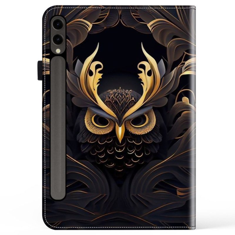 Läderfodral Samsung Galaxy Tab S10 Plus Telefonfodral Gyllene Uggla