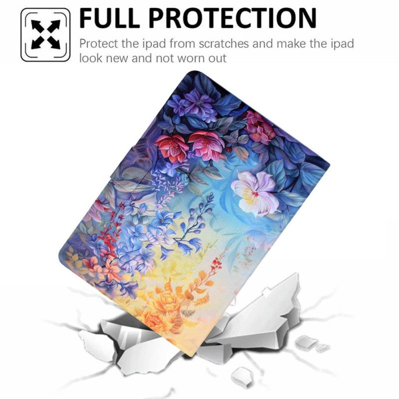 Läderfodral Samsung Galaxy Tab S11 Telefonfodral Blomstermålning