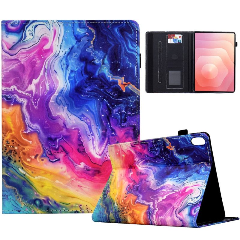 Läderfodral Samsung Galaxy Tab S11 Telefonfodral Färgad Marmor