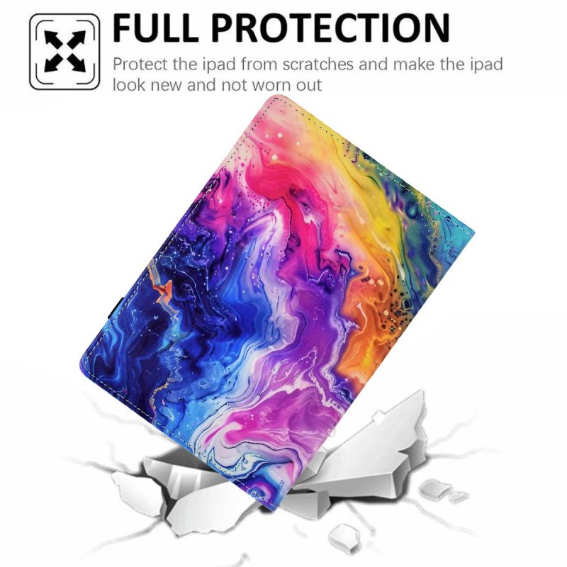 Läderfodral Samsung Galaxy Tab S11 Telefonfodral Färgad Marmor