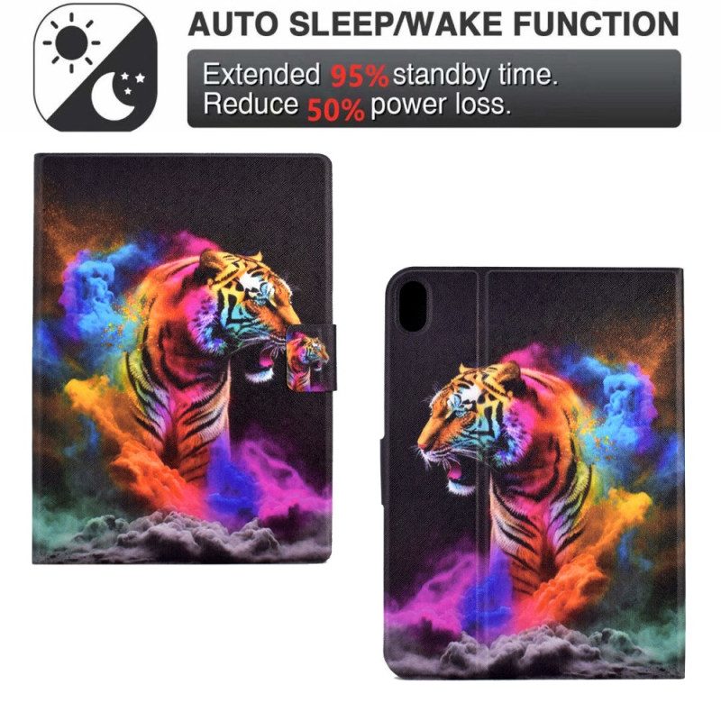 Läderfodral Samsung Galaxy Tab S11 Telefonfodral Färgglad Tiger