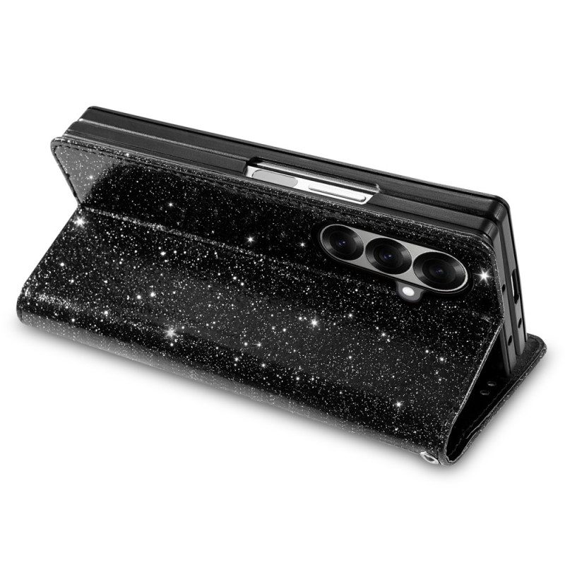 Läderfodral Samsung Galaxy Z Fold 7 Telefonfodral Glitter
