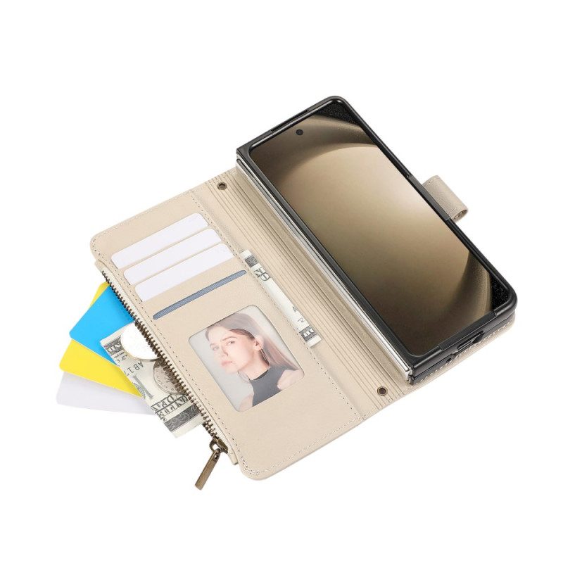Läderfodral Samsung Galaxy Z Fold 7 Telefonfodral Plånbok Med Rem