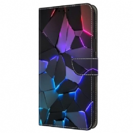 Läderskal Fodral Samsung Galaxy A16 5g Blått Mönster