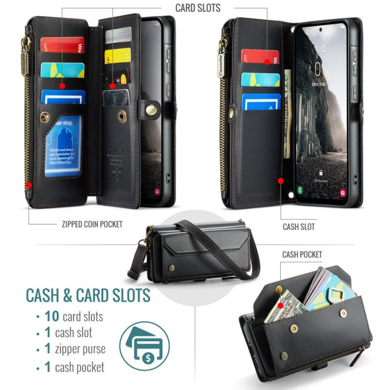 Läderskal Fodral Samsung Galaxy A17 4g / 5g 10 Caseme-korthållare