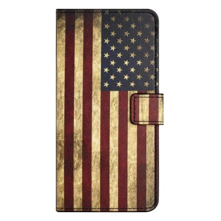 Läderskal Fodral Samsung Galaxy A17 4g / 5g Amerikansk Vintageflagga