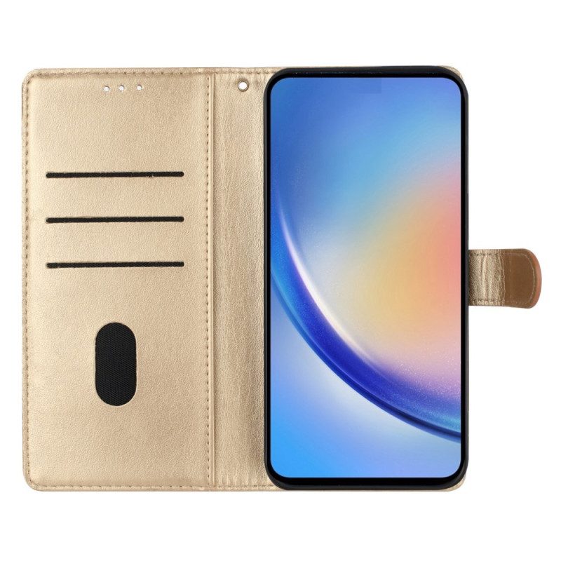 Läderskal Fodral Samsung Galaxy A17 4g / 5g Blommig