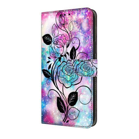 Läderskal Fodral Samsung Galaxy A17 4g / 5g Blommig Skiss