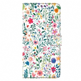 Läderskal Fodral Samsung Galaxy A17 4g / 5g Blomsterrabatt