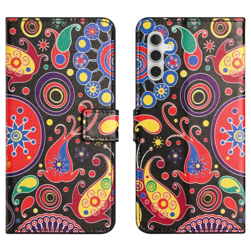 Läderskal Fodral Samsung Galaxy A17 4g / 5g Galaxmönster