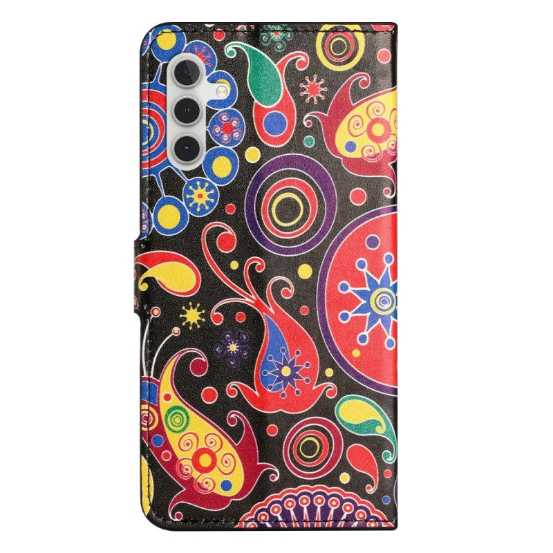 Läderskal Fodral Samsung Galaxy A17 4g / 5g Galaxmönster