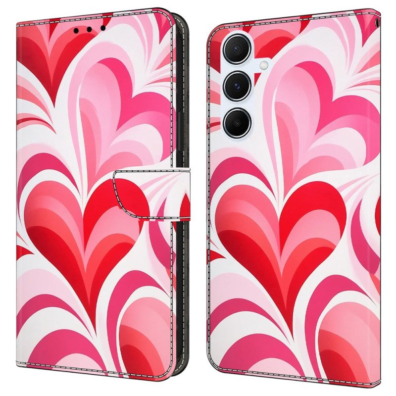 Läderskal Fodral Samsung Galaxy A17 4g / 5g Kärleksmönster