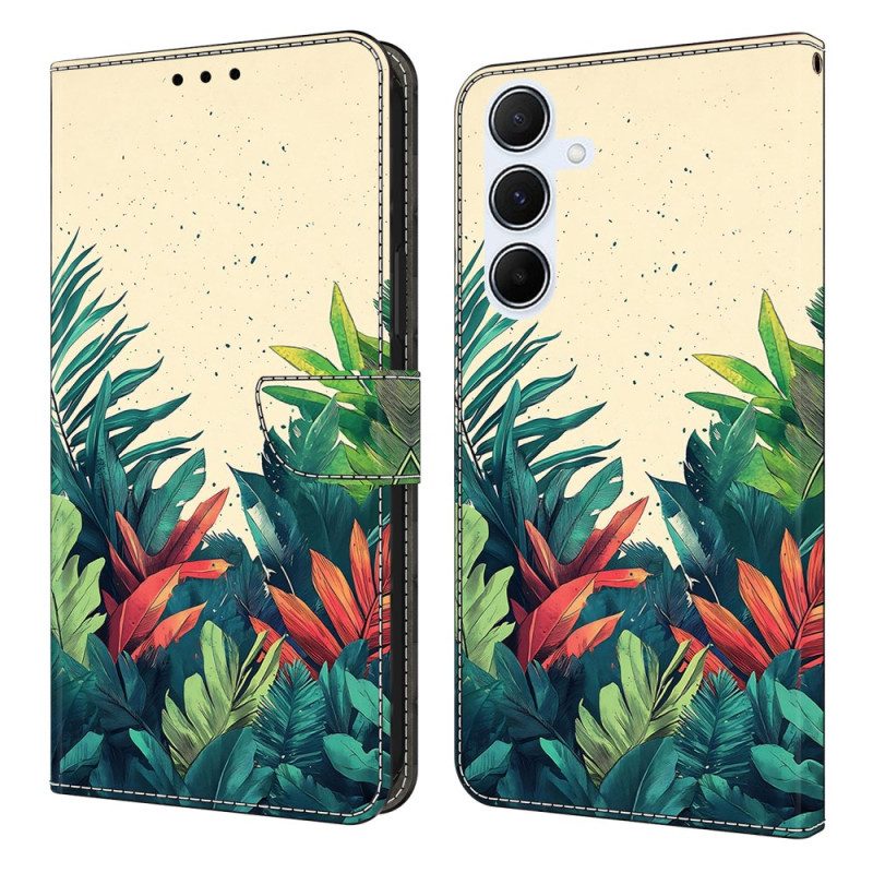 Läderskal Fodral Samsung Galaxy A17 4g / 5g Löv