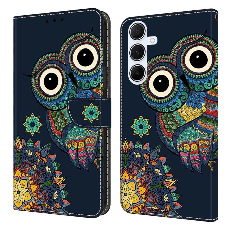 Läderskal Fodral Samsung Galaxy A17 4g / 5g Mandalauggla