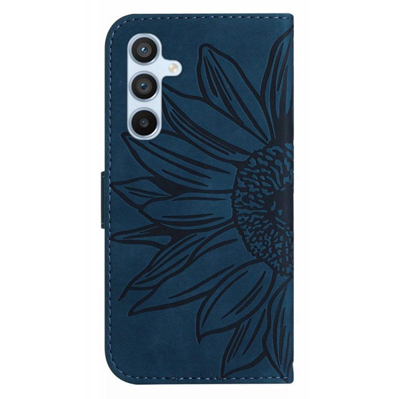 Läderskal Fodral Samsung Galaxy A17 4g / 5g Rem Med Solrostryck
