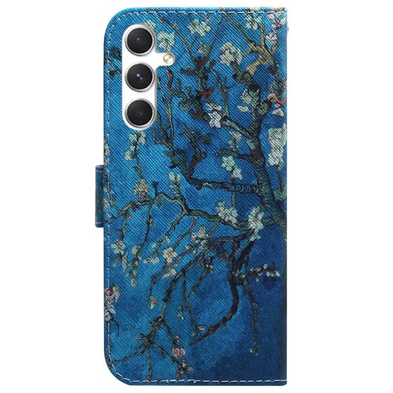 Läderskal Fodral Samsung Galaxy S25 5g Blommande Grenar