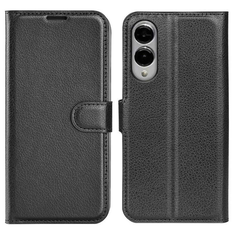 Läderskal Fodral Samsung Galaxy S25 5g Edge Litchi-imitationsläder