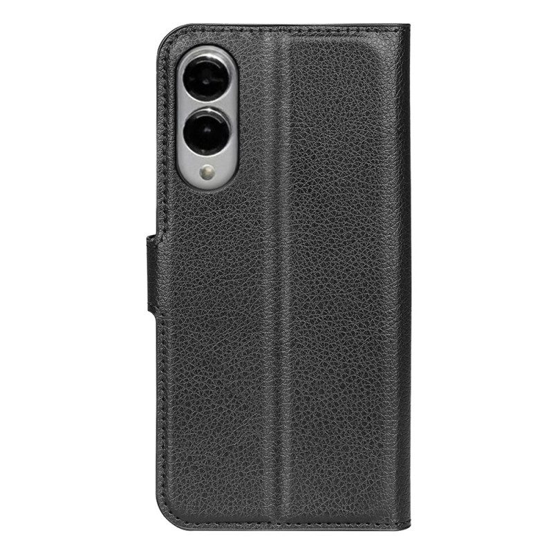 Läderskal Fodral Samsung Galaxy S25 5g Edge Litchi-imitationsläder