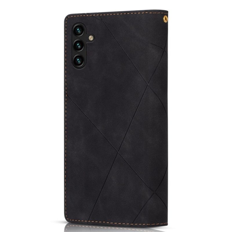 Läderskal Fodral Samsung Galaxy S25 5g Plånbok Med Geometriskt Mönster
