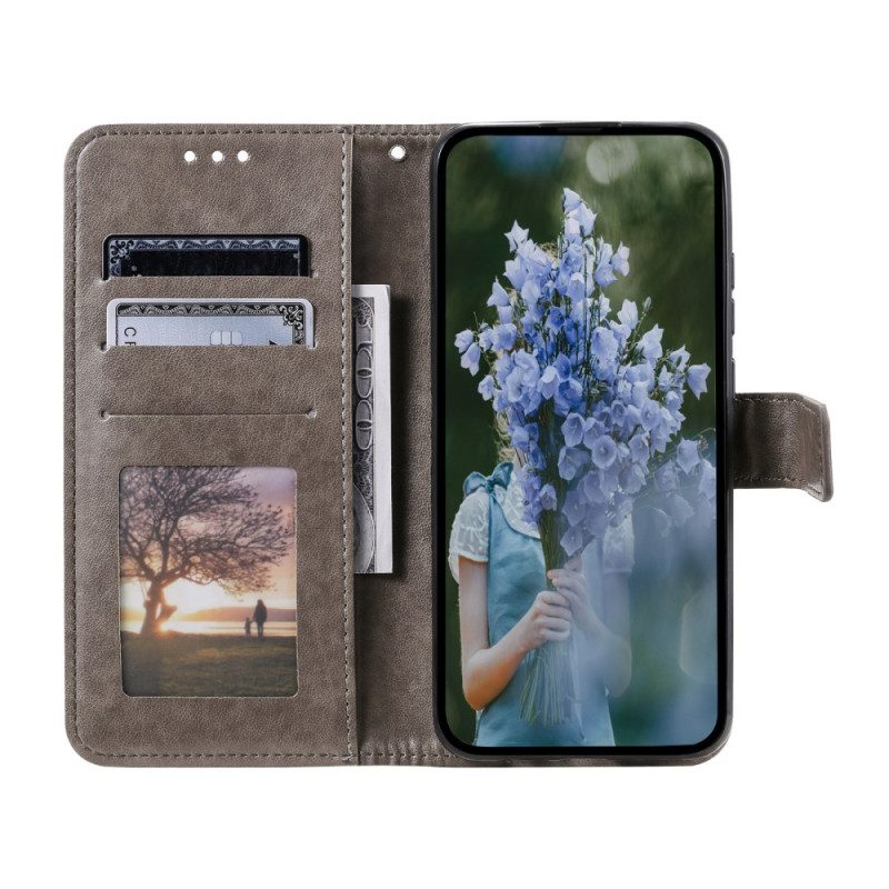 Läderskal Fodral Samsung Galaxy S25 5g Plånbok Med Mandala-solmotiv