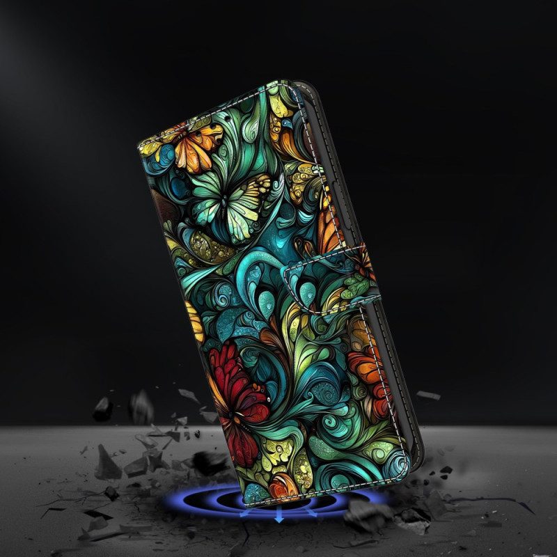 Läderskal Fodral Samsung Galaxy S25 Fe Blommor Och Växter