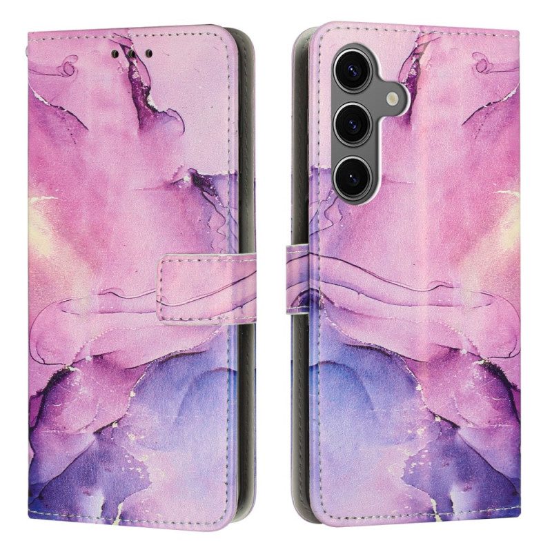 Läderskal Fodral Samsung Galaxy S25 Fe Marmorstil