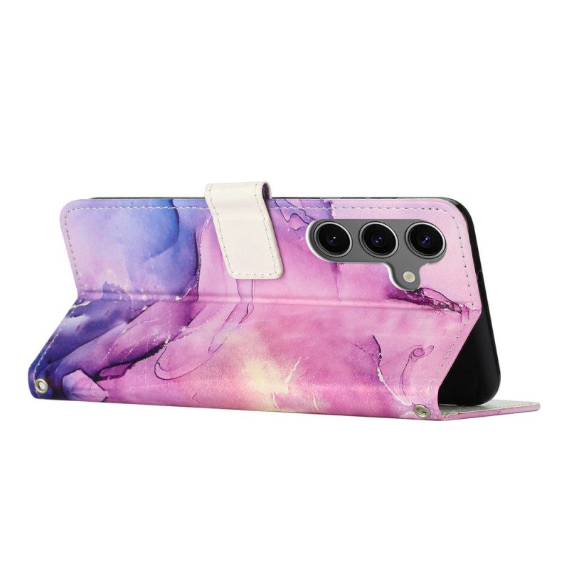 Läderskal Fodral Samsung Galaxy S25 Fe Marmorstil