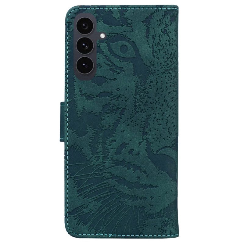 Läderskal Fodral Samsung Galaxy S25 Fe Tigermönster