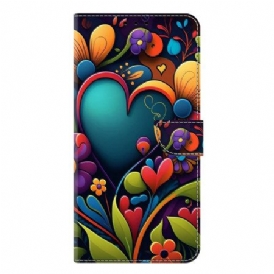 Läderskal Fodral Samsung Galaxy S25 Plus 5g Målat Hjärta