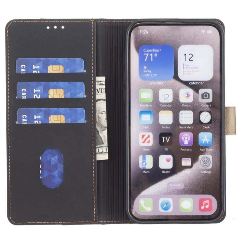 Läderskal Fodral Samsung Galaxy S25 Ultra 5g Tvåfärgad Med Rfid-blockering Binfen Color
