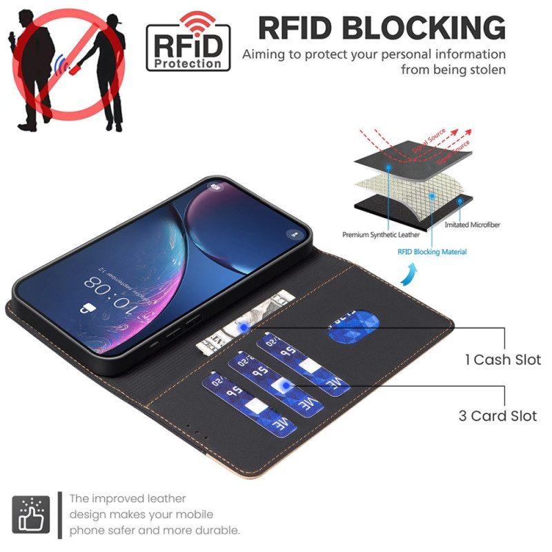 Läderskal Fodral Samsung Galaxy S25 Ultra 5g Tvåfärgad Med Rfid-blockering Binfen Color