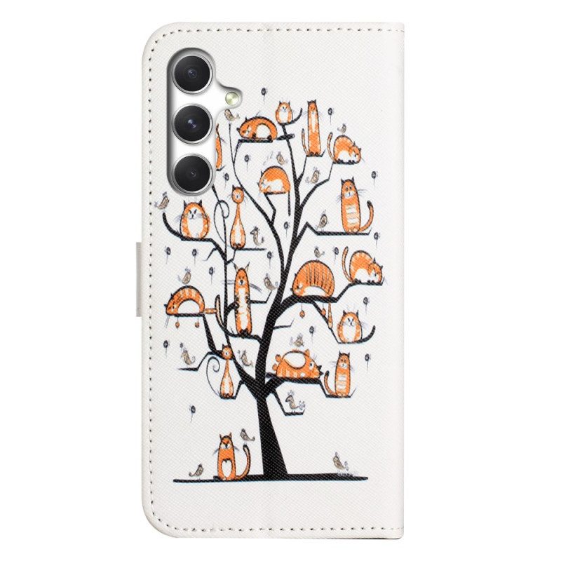 Läderskal Fodral Samsung Galaxy S26 Katter Och Träd