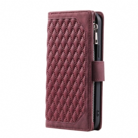 Läderskal Fodral Samsung Galaxy S26 Plus Quiltad Plånbok Med Rem