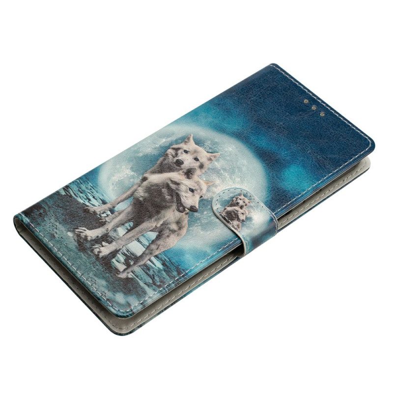 Läderskal Fodral Samsung Galaxy S26 Plus Två Vargar