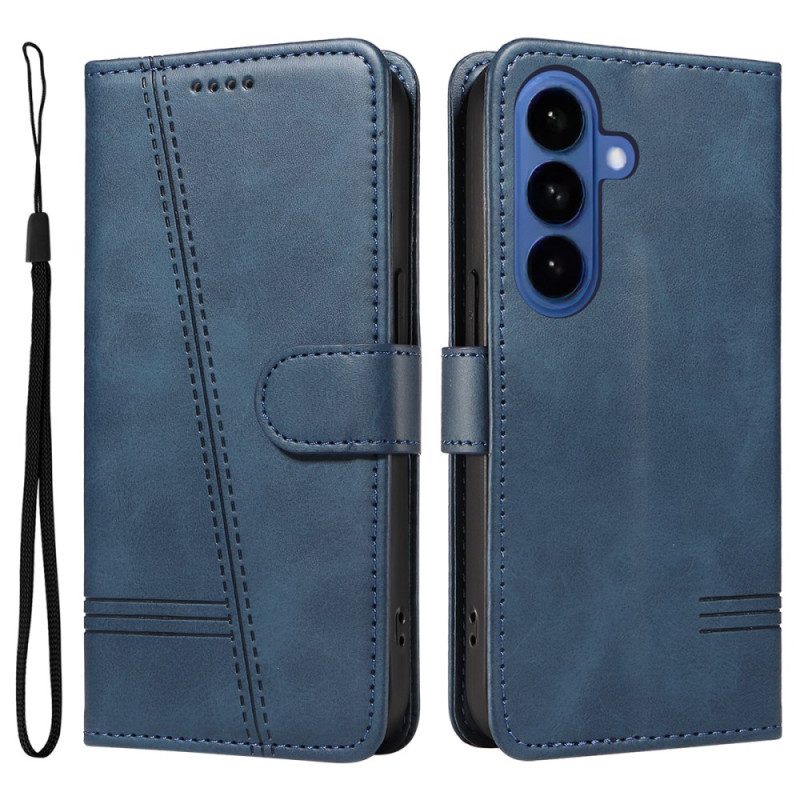 Läderskal Fodral Samsung Galaxy S26 T-designlinjer