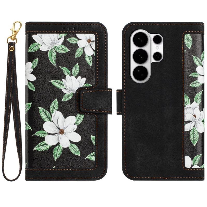 Läderskal Fodral Samsung Galaxy S26 Ultra Blommönster