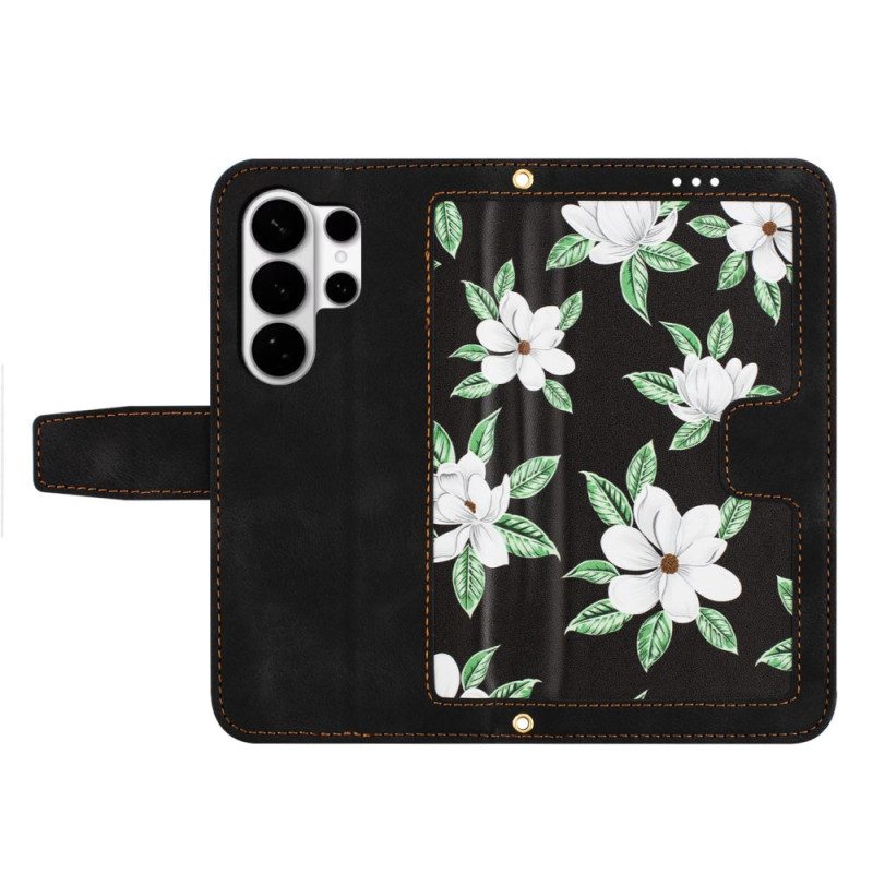 Läderskal Fodral Samsung Galaxy S26 Ultra Blommönster