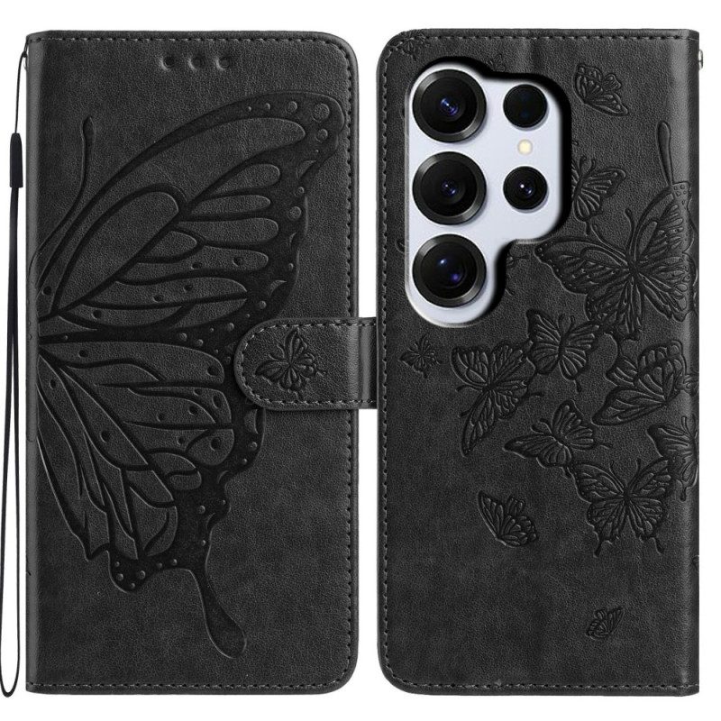 Läderskal Fodral Samsung Galaxy S26 Ultra Fjärilsdesign
