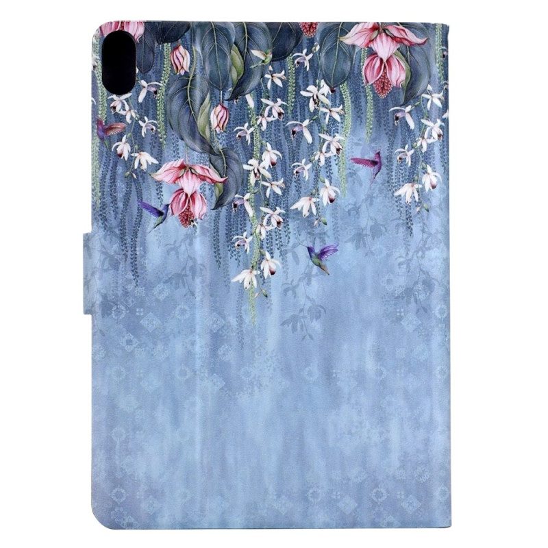 Läderskal Fodral Samsung Galaxy Tab S11 Blommigt Regn