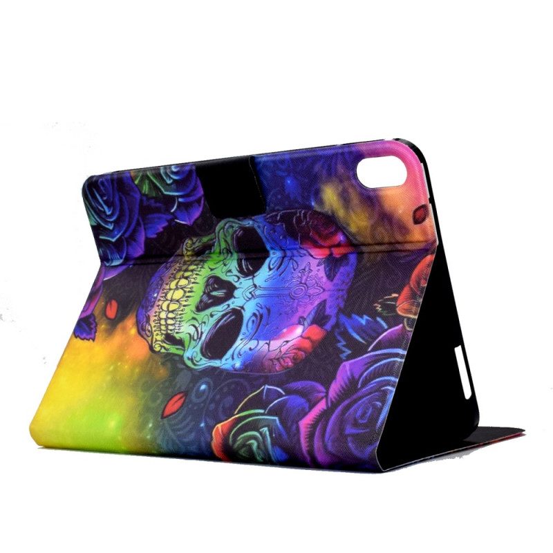 Läderskal Fodral Samsung Galaxy Tab S11 Färgglad Dödskalle