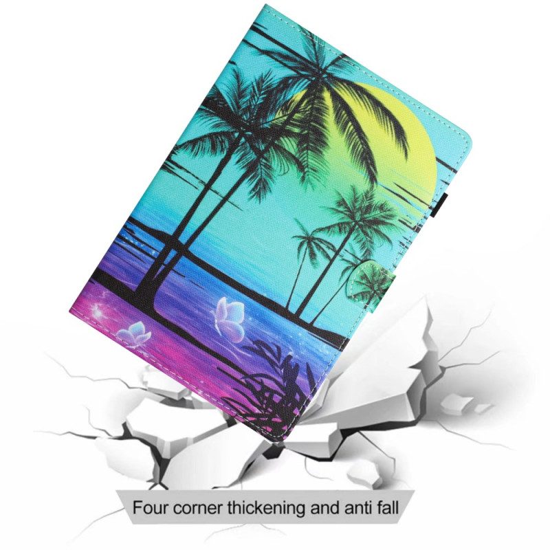 Läderskal Fodral Samsung Galaxy Tab S11 Kokospalmer