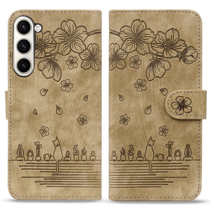 Läderskal Fodral Samsung Galaxy Z Fold 7 Kattscen