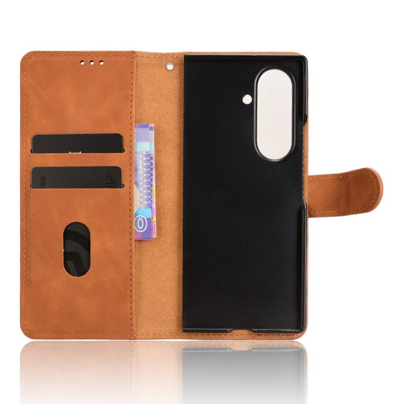 Läderskal Fodral Samsung Galaxy Z Fold 7 Mockaeffekt
