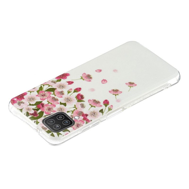 Mobilskal För Samsung Galaxy A12 / M12 Fluorescerande Blommor